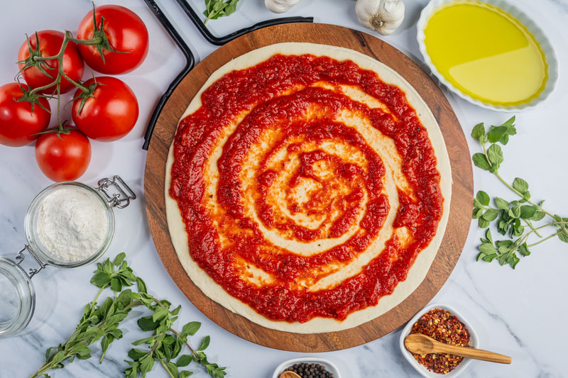 Raw Ingredients with Sauce