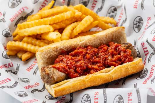 Sausage Sandwich with Crinkle Fries