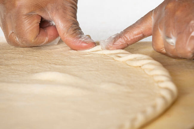 Rosati's freshly made thin crust dough